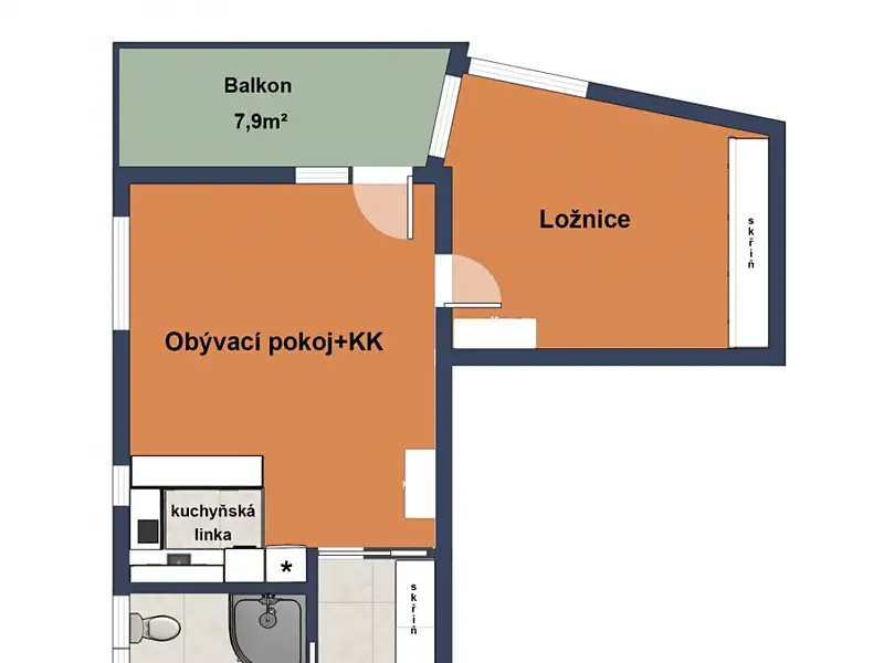 Pronájem bytu 2+kk 56 m², Praha – náhled fotky 2