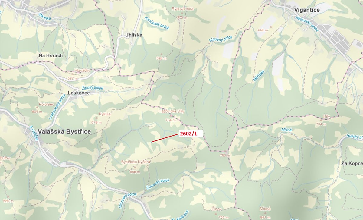 Dražba pozemku 97 m², Valašská Bystřice – fotka 1 z 3