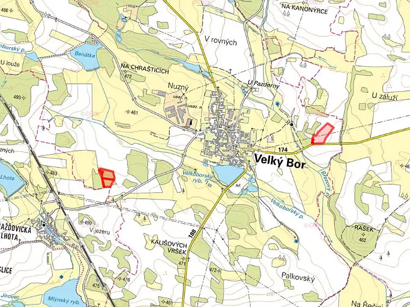 Prodej pole 34439 m², Velký Bor – náhled fotky 3