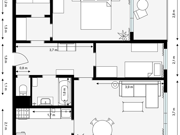 Квартира 3+kk на продаж, 60 м² (14 з 19)