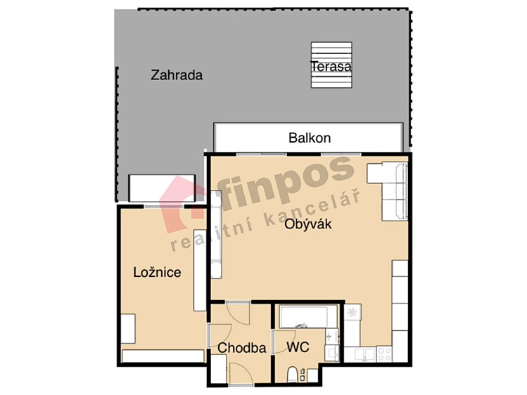 Pronájem bytu 2+kk, 52 m² (12 z 12)