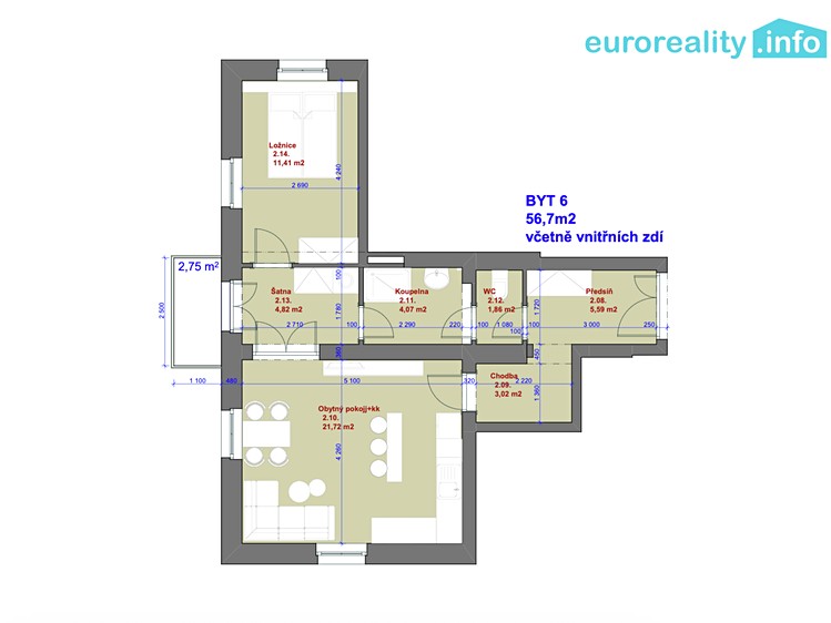 Wohnung 2+kk zum Kauf, 56 m² (6 von 11)