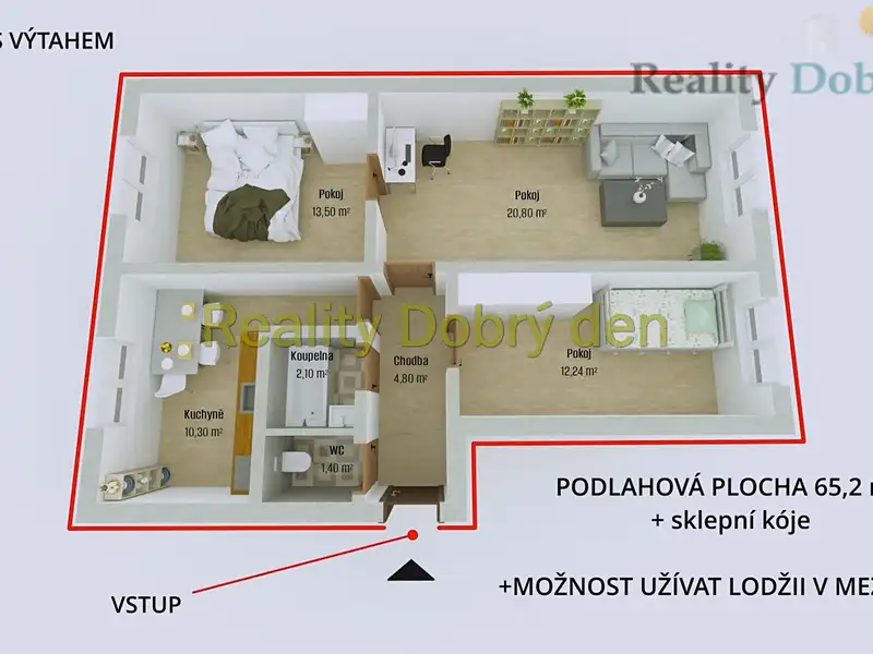 Prodej bytu 3+1 65 m², Opava – náhled fotky 2