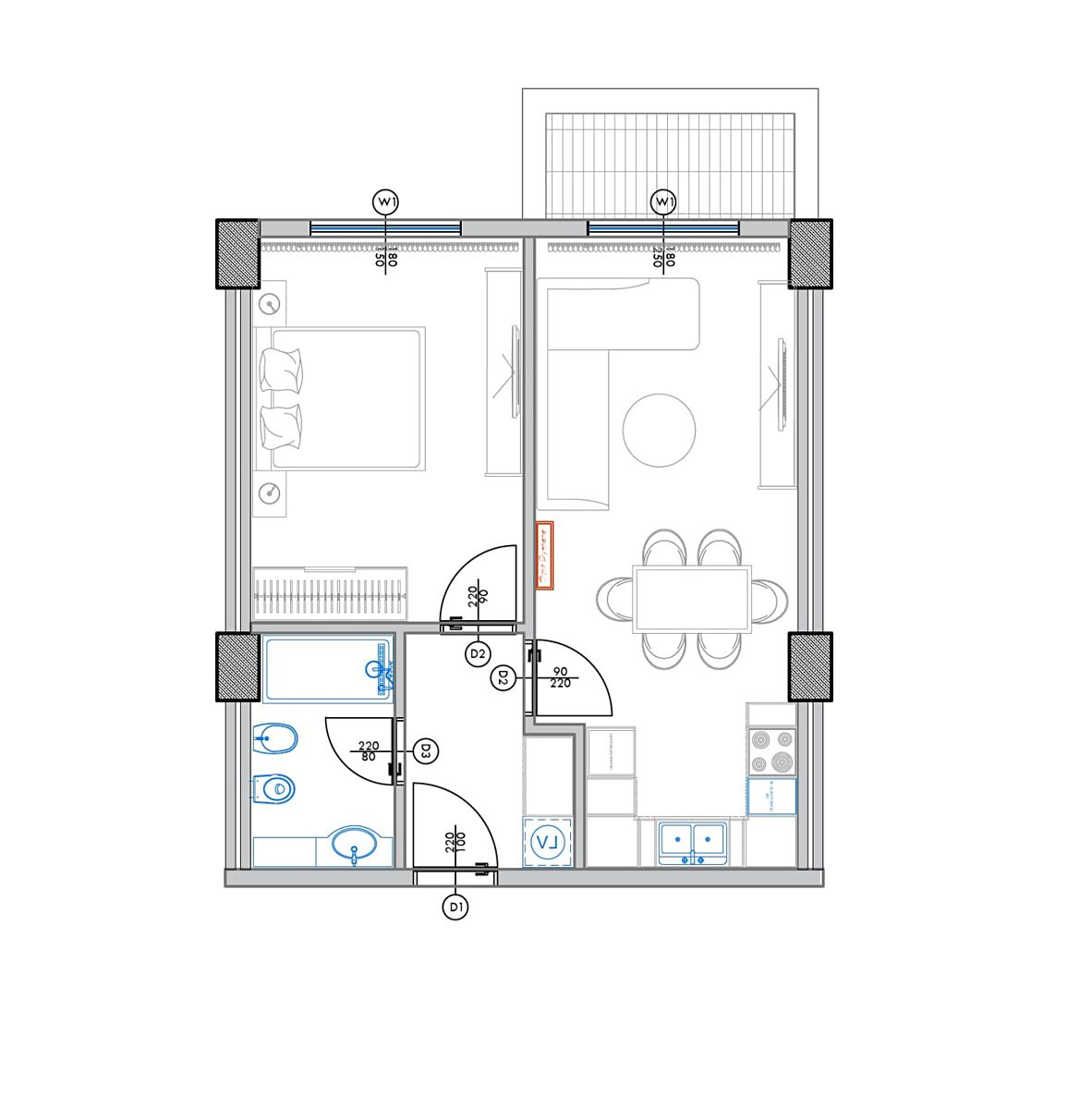 Prodej bytu 2+kk 58 m², Qerret – fotka 1 z 3
