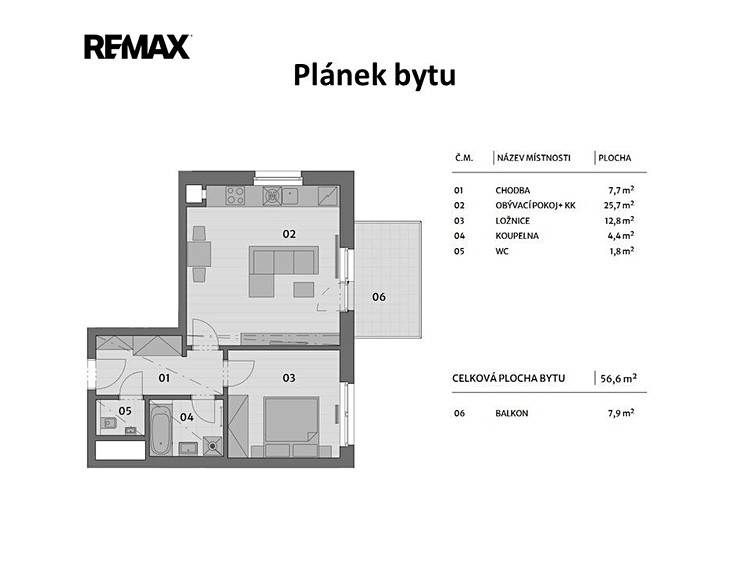 Квартира 2+kk на продаж, 57 м² (11 з 13)