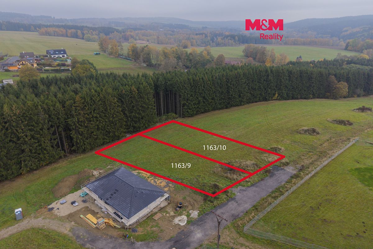 Prodej stavebního pozemku 997 m², Krásná – fotka 1 z 3