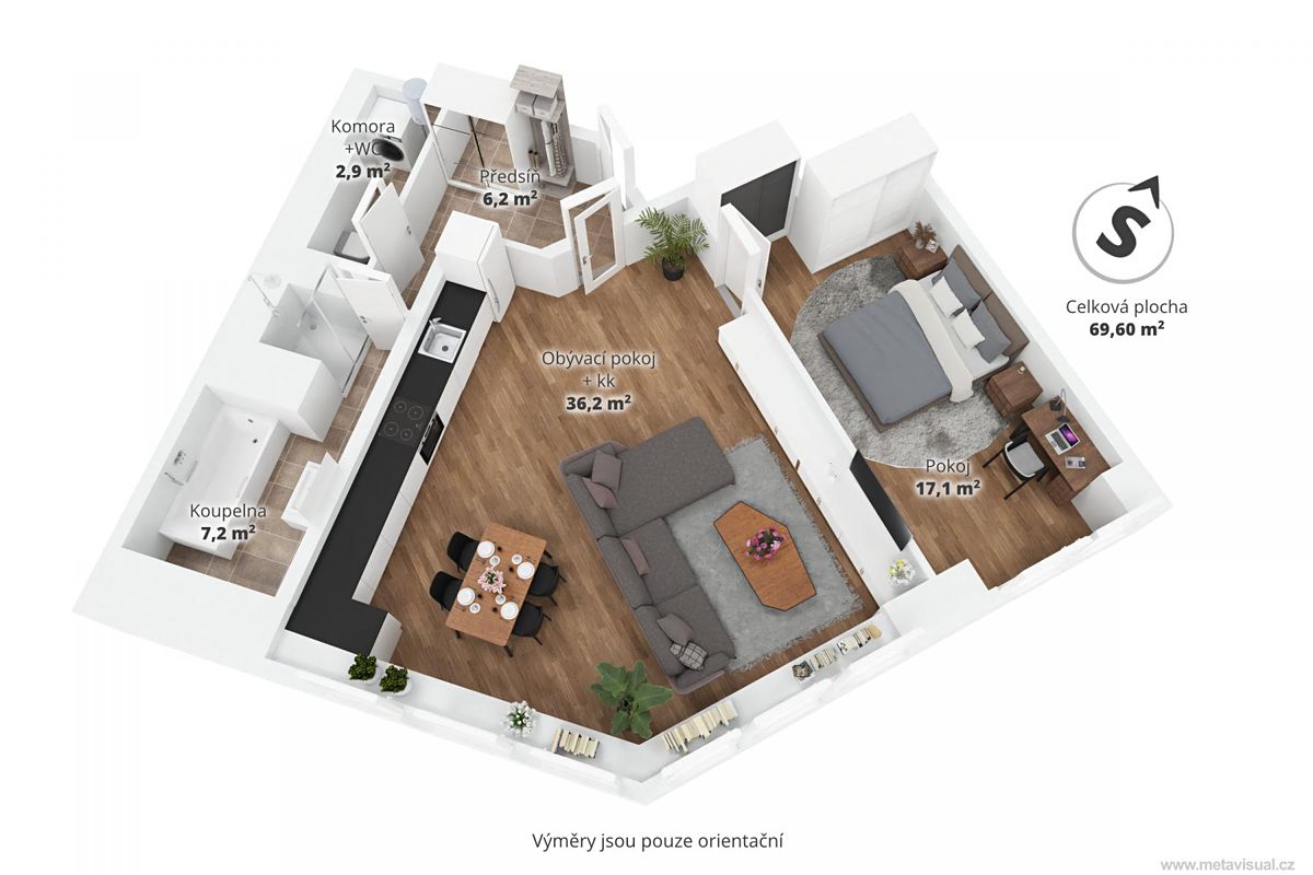 Prodej bytu 2+kk 69 m²