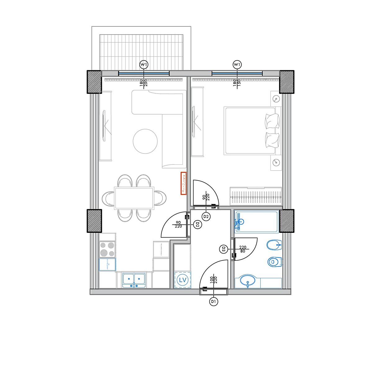 Prodej bytu 2+kk 58 m², Qerret – fotka 1 z 3