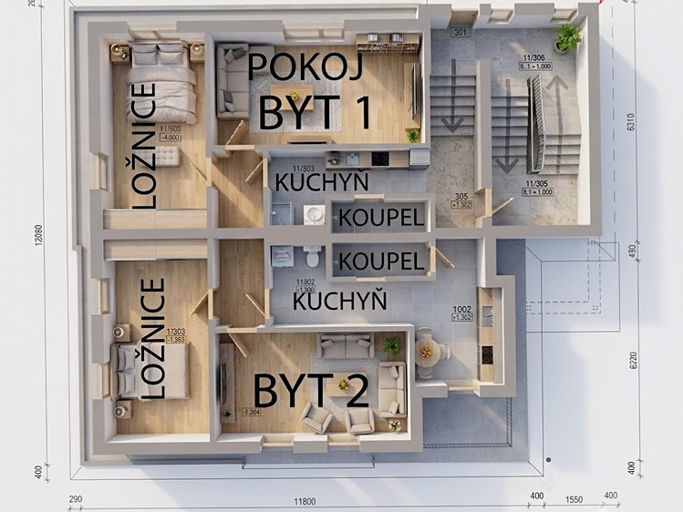 Квартира 2+kk на продаж, 47 м² (6 з 9)