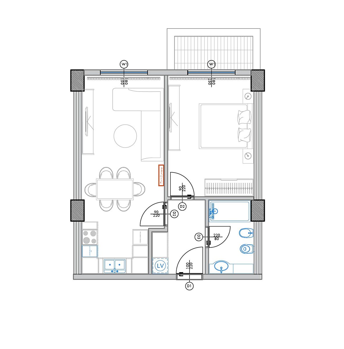 Prodej bytu 2+kk 58 m², Qerret – fotka 1 z 3