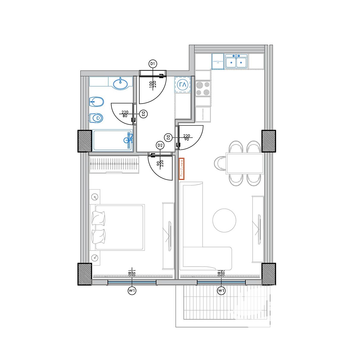 Prodej bytu 2+kk 61 m², Qerret – fotka 1 z 3