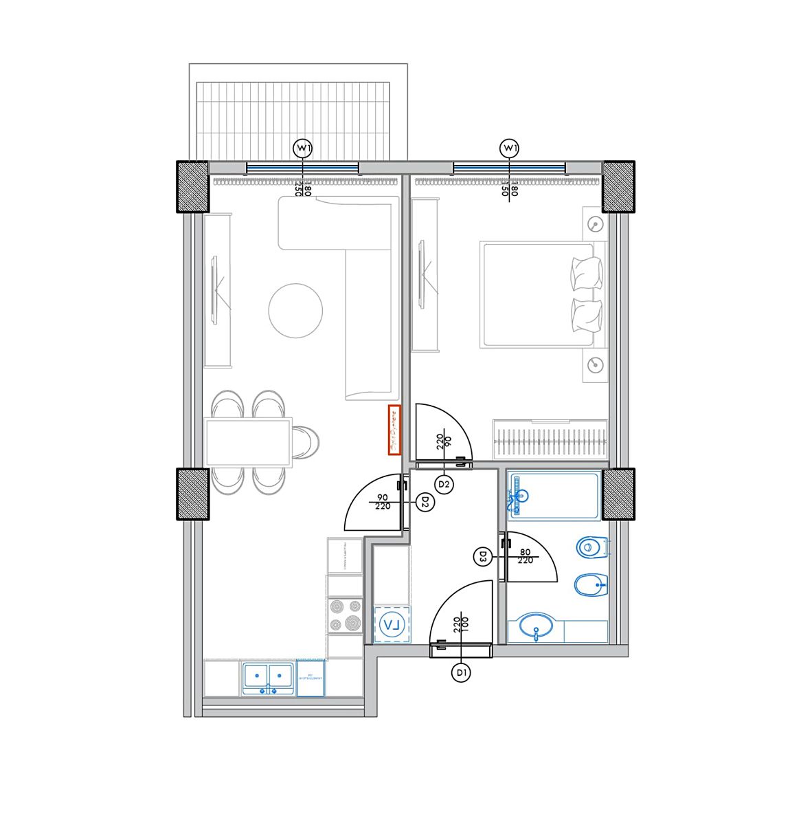 Prodej bytu 2+kk 61 m², Qerret – fotka 1 z 3