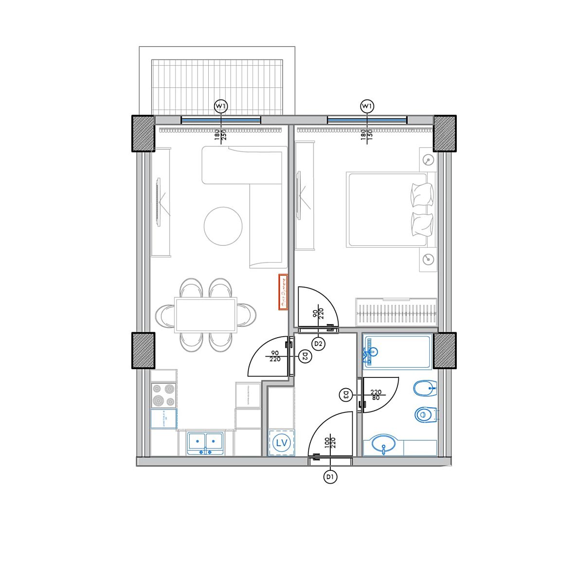Prodej bytu 2+kk 58 m², Qerret – fotka 1 z 3