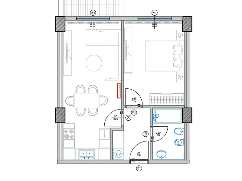 Prodej bytu 2+kk 58 m², Qerret – náhled fotky 1