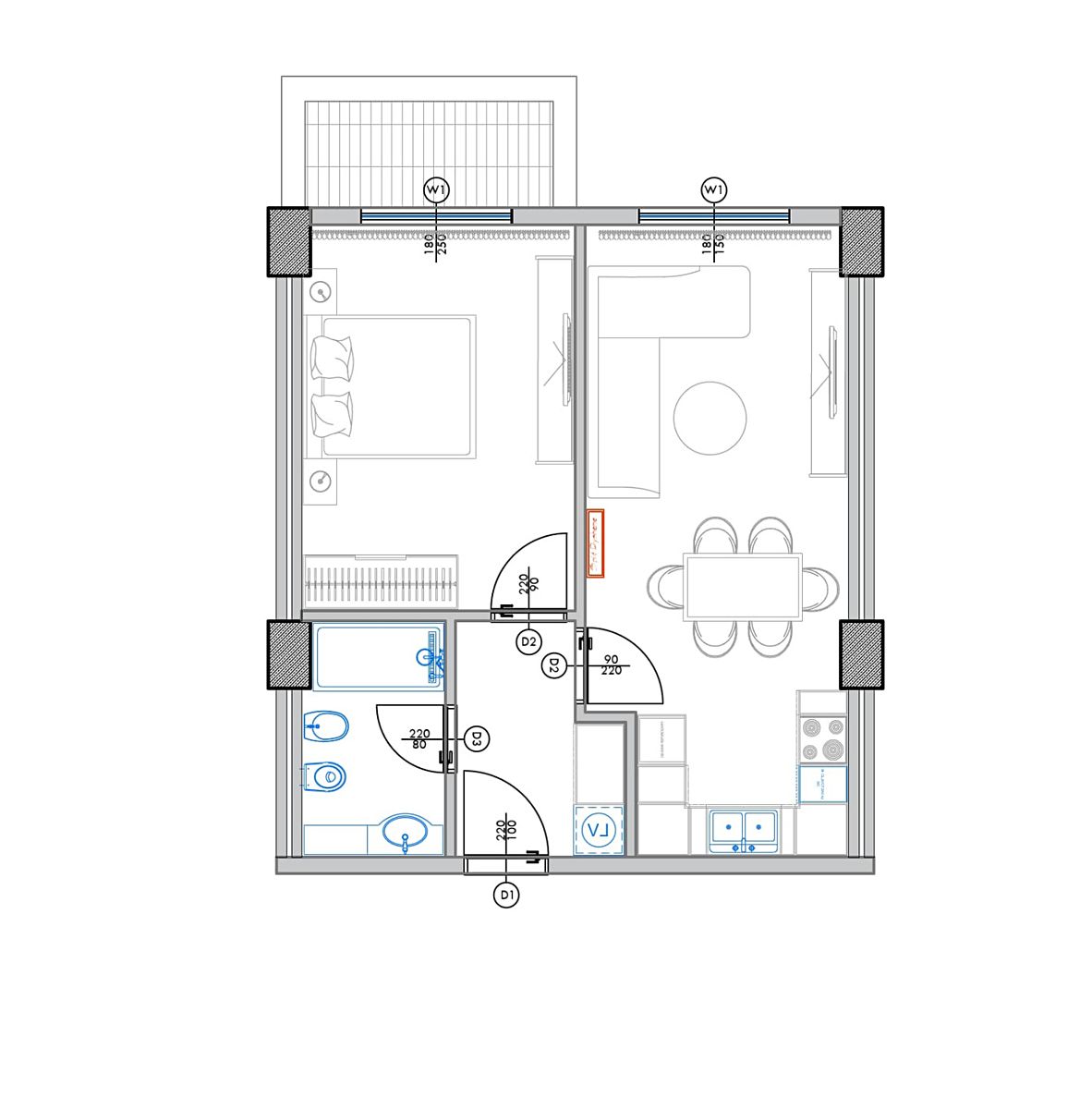 Prodej bytu 2+kk 58 m², Qerret – fotka 1 z 3