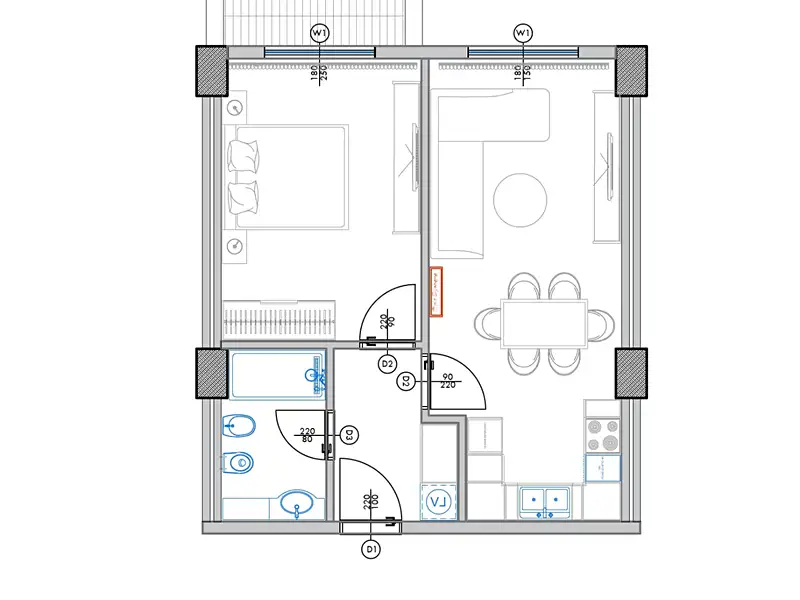 Prodej bytu 2+kk 58 m², Qerret – náhled fotky 1