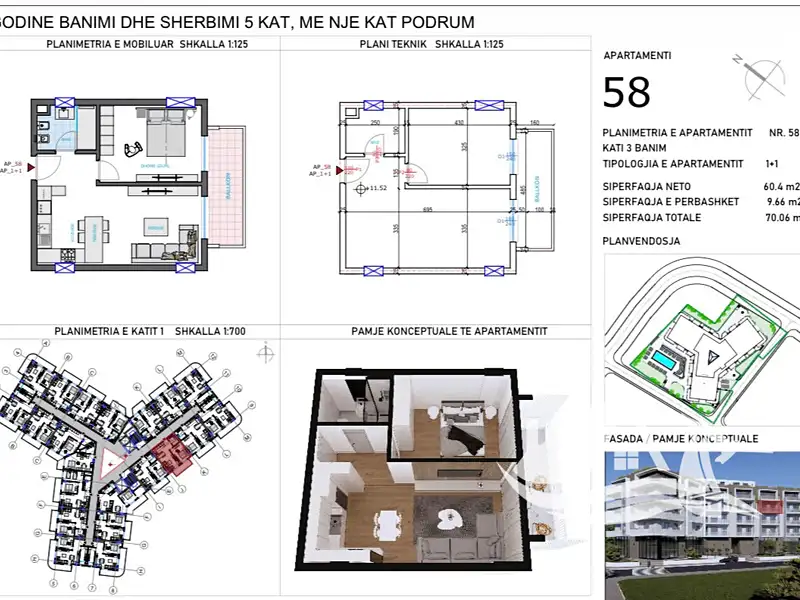 Prodej bytu 2+kk 60 m², Qerret – náhled fotky 2