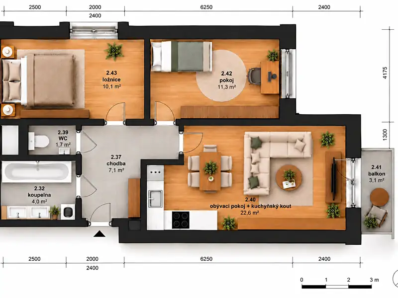 Prodej bytu 3+kk 73 m², Pardubice – náhled fotky 3