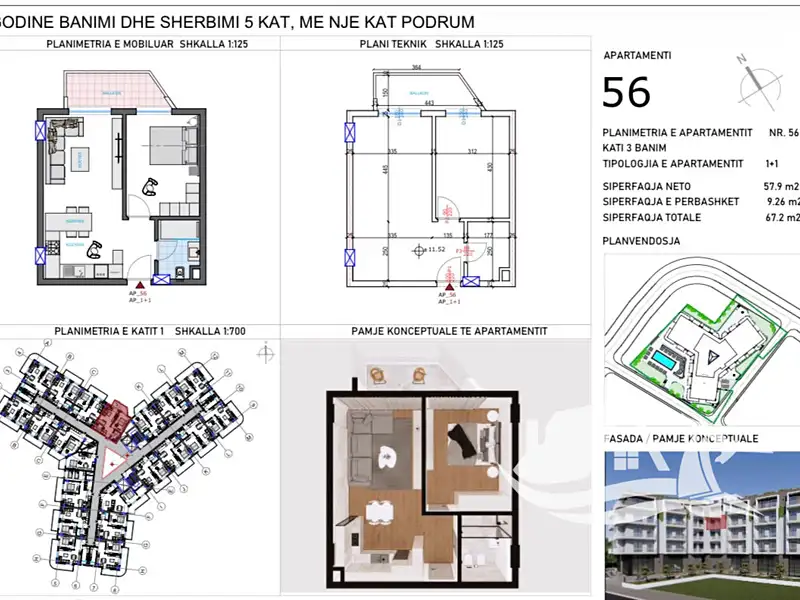 Prodej bytu 2+kk 57 m², Qerret – náhled fotky 2