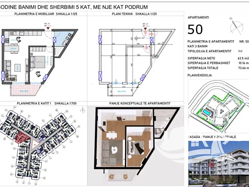 Prodej bytu 2+kk 63 m², Qerret – náhled fotky 2