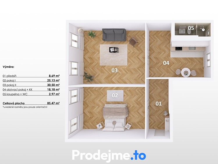 Pronájem bytu 3+kk, 86 m² (28 z 28)