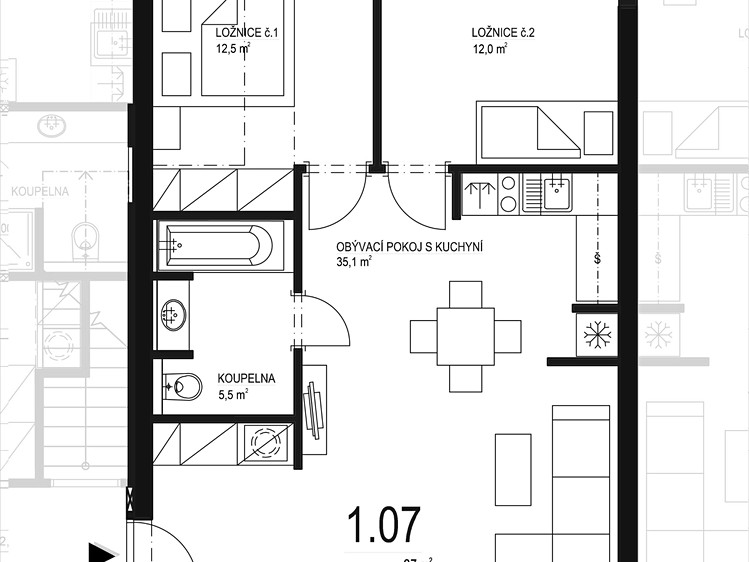 Квартира 3+kk в оренду, 67 м² (8 з 8)
