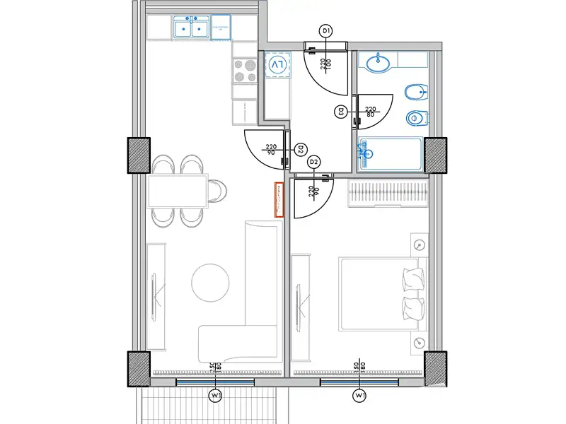 Prodej bytu 2+kk 62 m², Qerret – náhled fotky 1