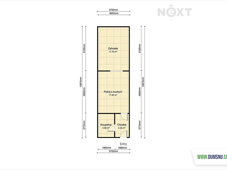 Квартира 1+kk в оренду, 27 м² (12 з 15)