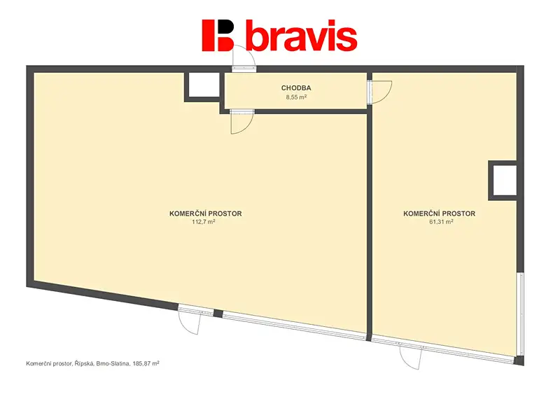 Pronájem obchodního prostoru 186 m², Brno – náhled fotky 2