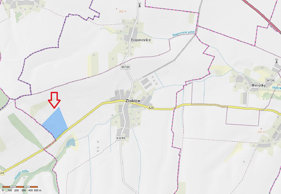 Prodej pole 85800 m², Zlobice – fotka 1 z 3