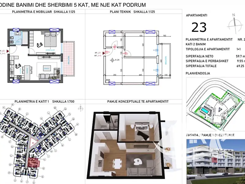 Prodej bytu 2+kk 59 m², Qerret – náhled fotky 2
