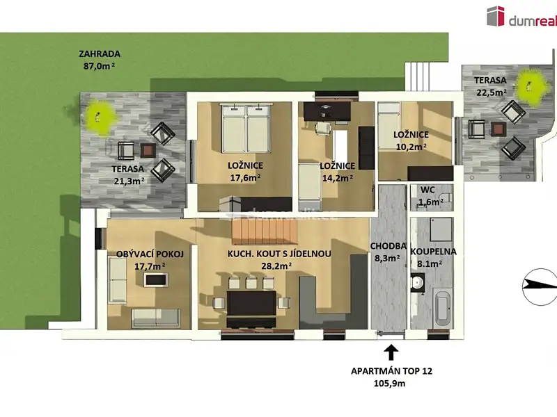 Prodej bytu 4+kk 106 m², Scheifling – náhled fotky 3