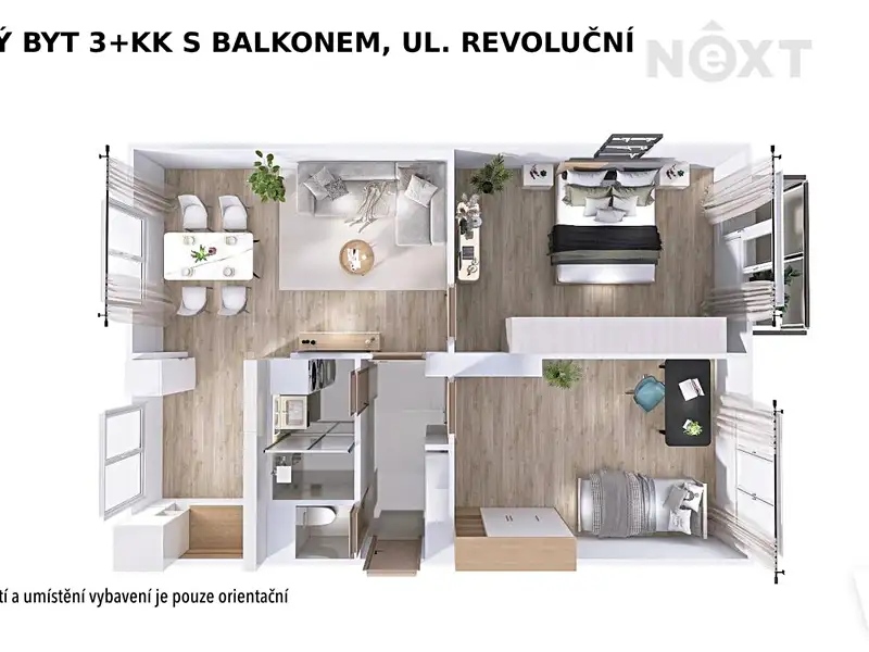 Pronájem bytu 3+1 74 m², Šumperk – náhled fotky 3