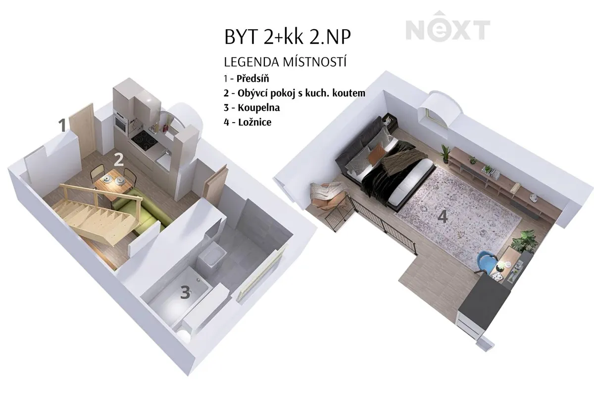 Prodej bytu 2+kk 40 m²