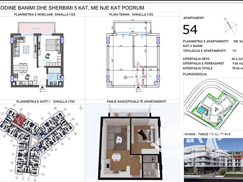 Prodej bytu 2+kk 60 m², Qerret – náhled fotky 2