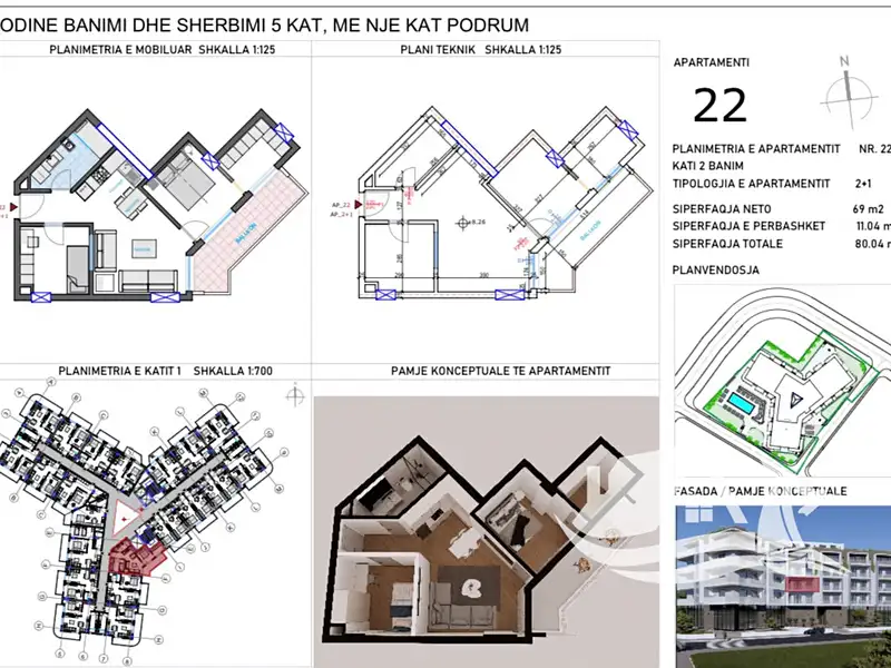Prodej bytu 3+kk 69 m², Qerret – náhled fotky 2