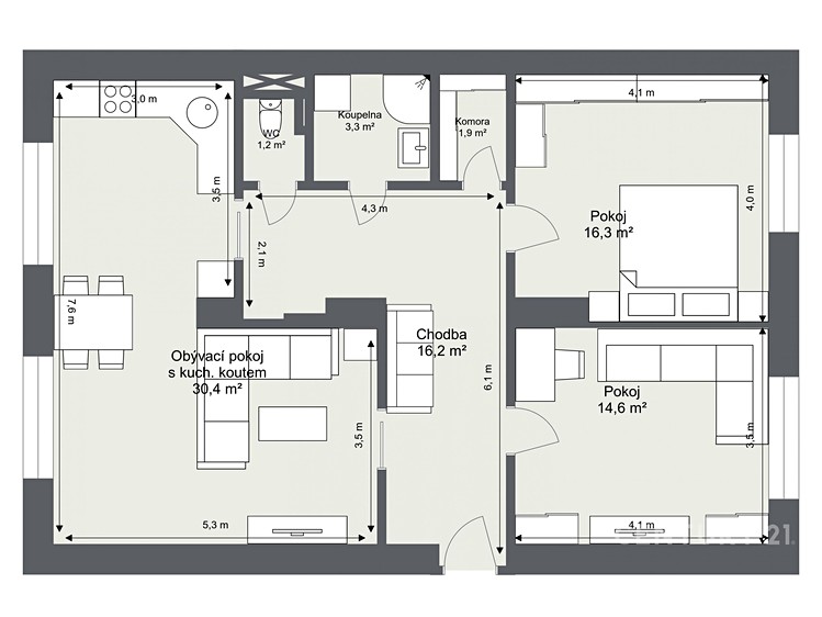 Wohnung 3+1 zum Kauf, 89 m² (9 von 9)