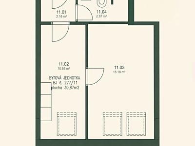 Квартира 2+kk на продаж, 31 м² (3 з 17)