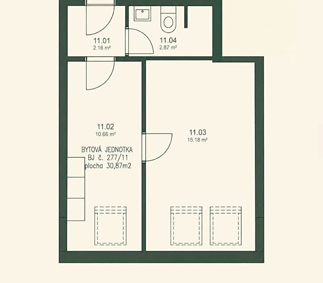 Квартира 2+kk на продаж, 31 м² (3 з 17)