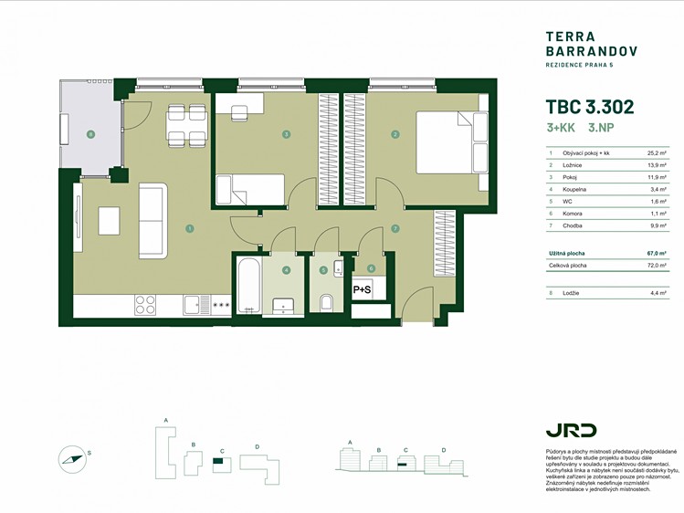 Квартира 3+kk на продаж, 72 м² (3 з 10)