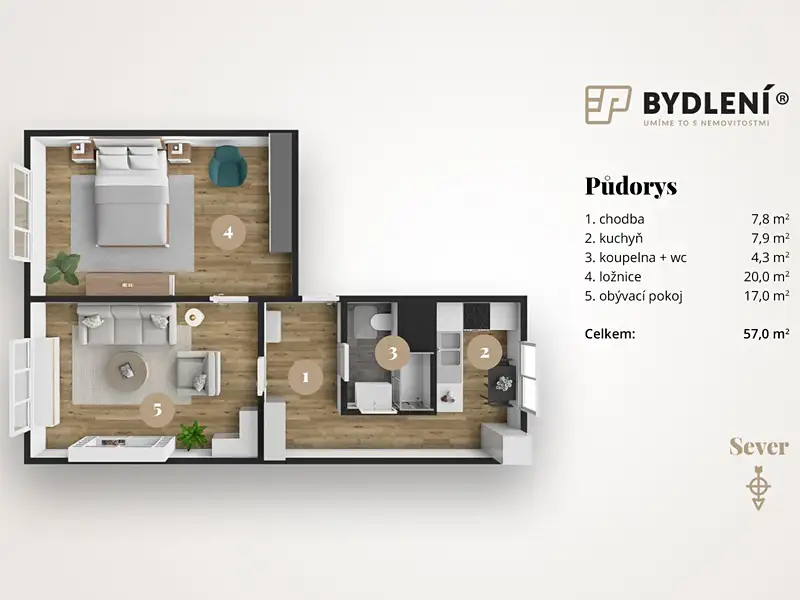 Prodej bytu 2+1 57 m², Most – náhled fotky 3