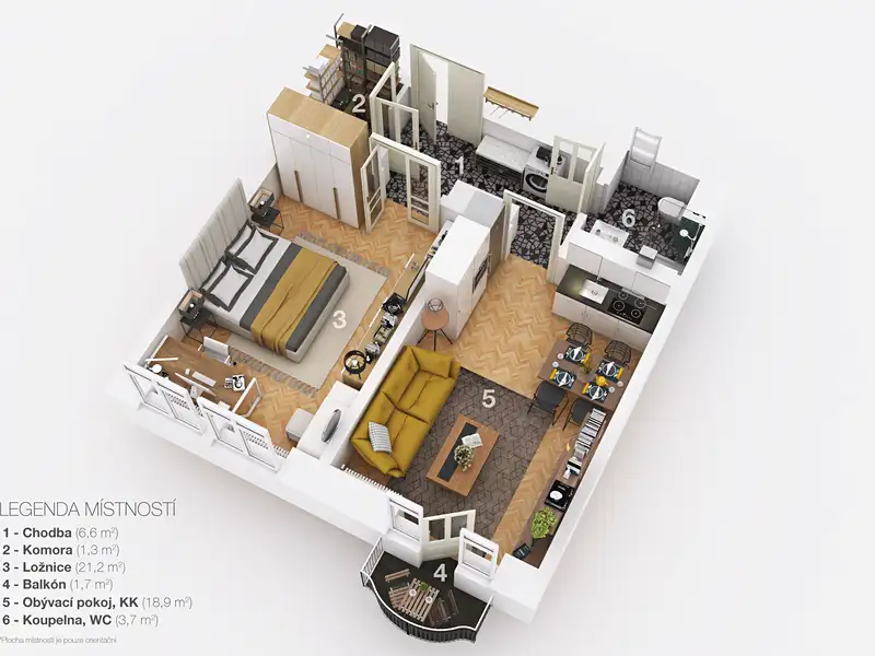Prodej bytu 2+kk 52 m², Praha – náhled fotky 3