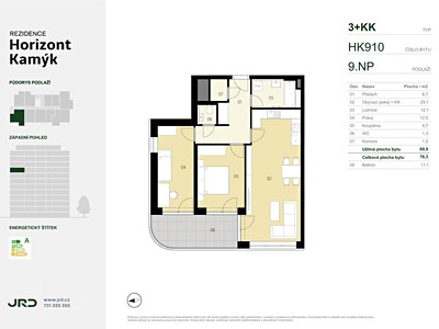 Квартира 3+kk на продаж, 76 м² (3 з 8)