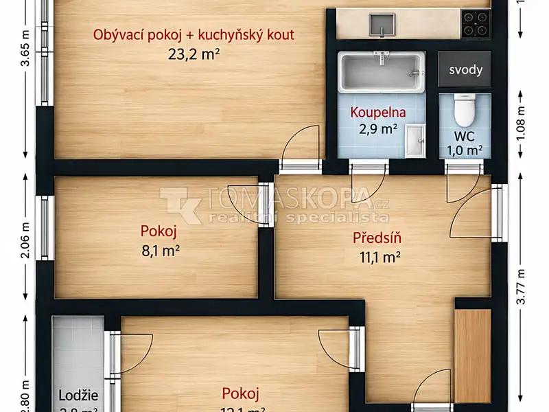 Prodej bytu 3+kk 64 m², Praha – náhled fotky 3