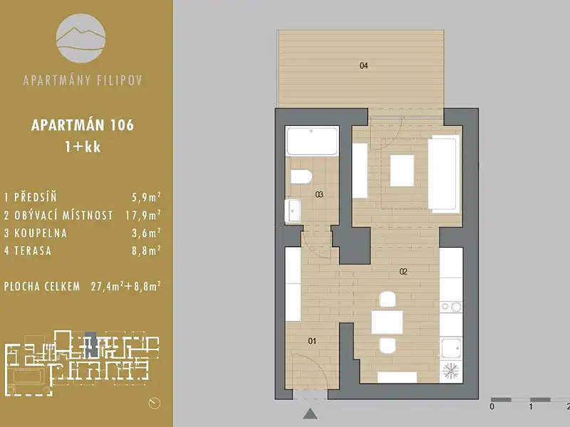 Prodej apartmánů 28 m², Javorník – náhled fotky 3