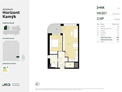 Wohnung 2+kk zum Kauf, 57 m² (3 von 9)