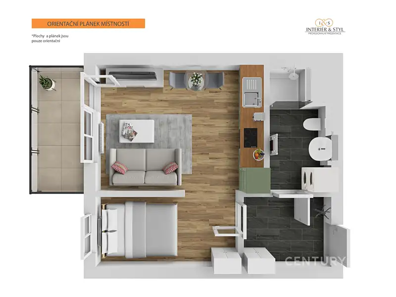 Pronájem bytu 1+kk 32 m², Praha – náhled fotky 3
