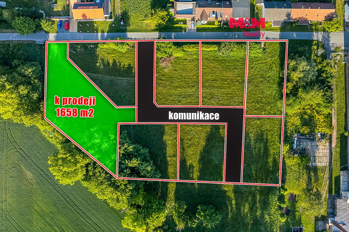 Prodej stavebního pozemku 1658 m², Hrobice – fotka 1 z 3