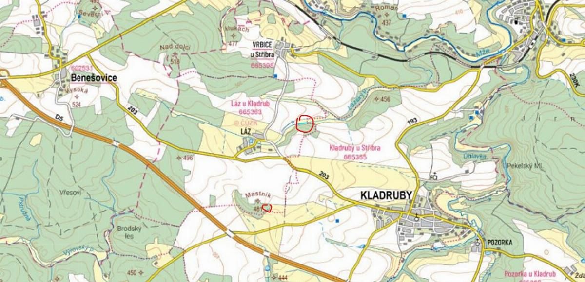 Prodej pozemku 1234 m², Kladruby – fotka 1 z 3