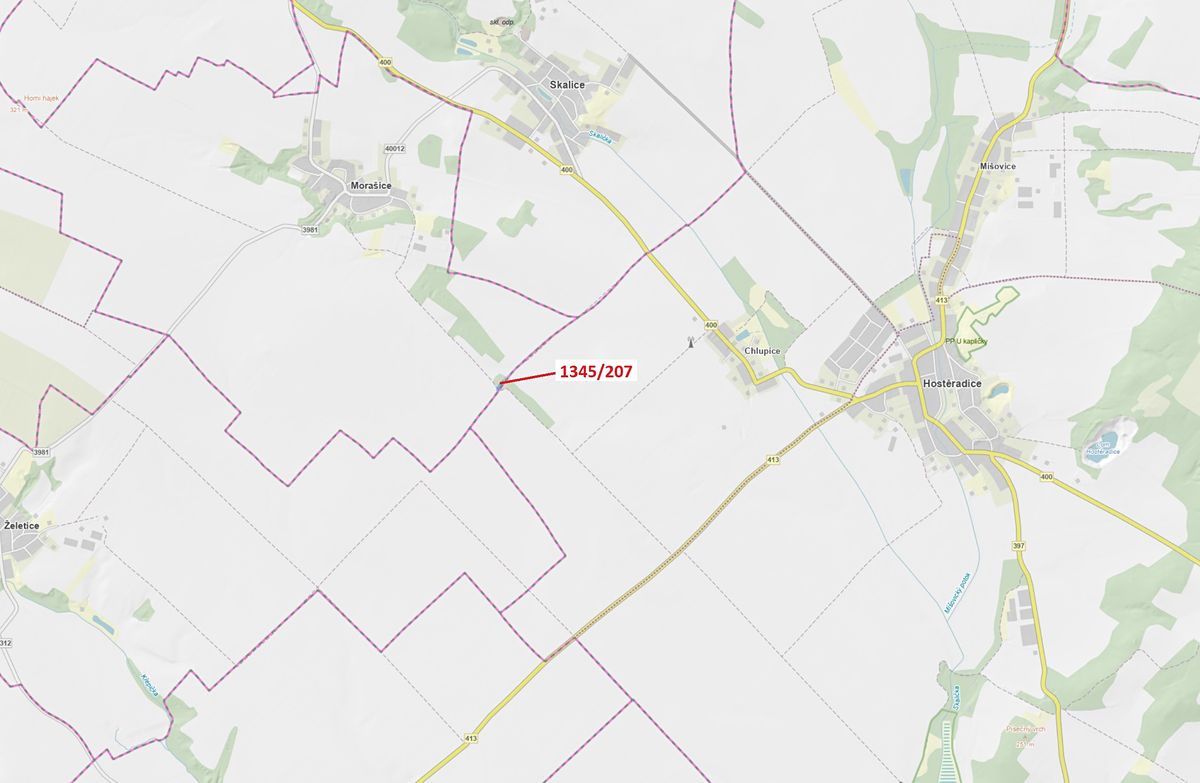 Dražba lesa 1049 m², Morašice – fotka 1 z 3